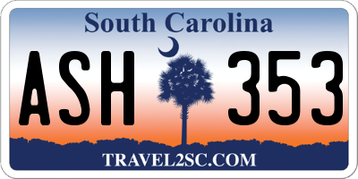 SC license plate ASH353