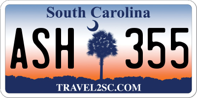 SC license plate ASH355