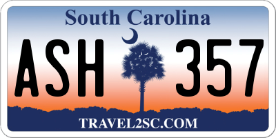 SC license plate ASH357