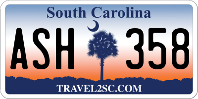 SC license plate ASH358