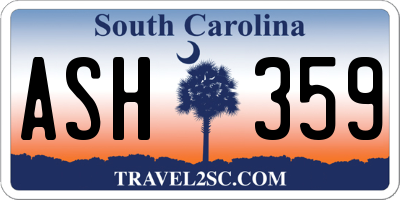 SC license plate ASH359