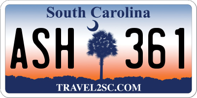 SC license plate ASH361