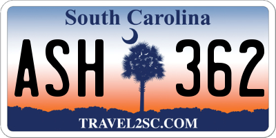 SC license plate ASH362