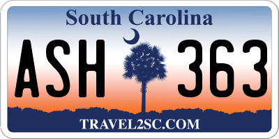 SC license plate ASH363