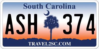 SC license plate ASH374
