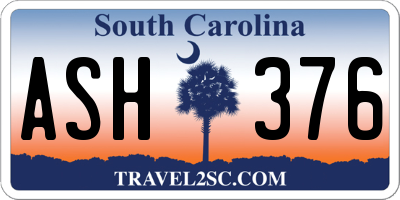 SC license plate ASH376
