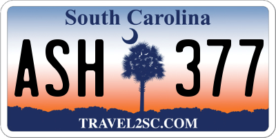 SC license plate ASH377