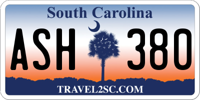 SC license plate ASH380