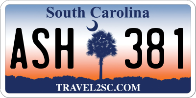 SC license plate ASH381