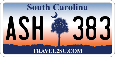SC license plate ASH383