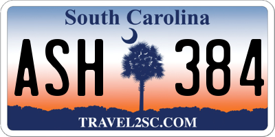 SC license plate ASH384
