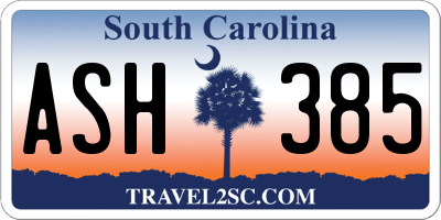 SC license plate ASH385