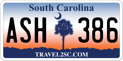 SC license plate ASH386