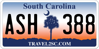 SC license plate ASH388