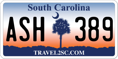SC license plate ASH389