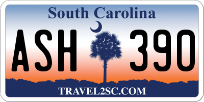 SC license plate ASH390
