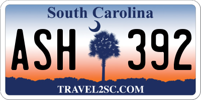 SC license plate ASH392