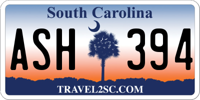 SC license plate ASH394