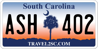 SC license plate ASH402