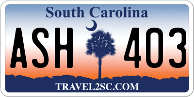 SC license plate ASH403