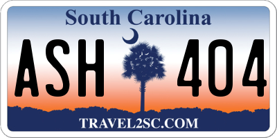 SC license plate ASH404