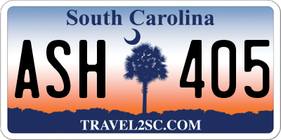 SC license plate ASH405