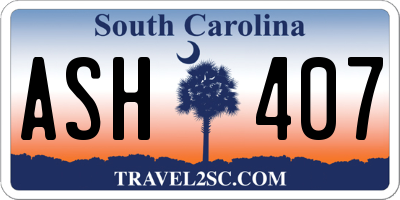SC license plate ASH407