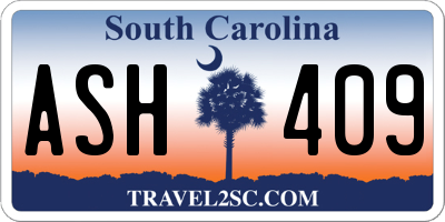 SC license plate ASH409