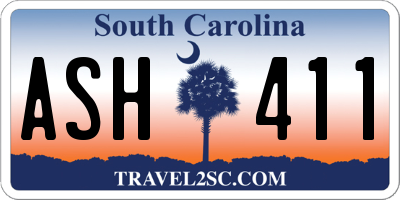 SC license plate ASH411