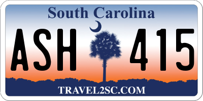 SC license plate ASH415
