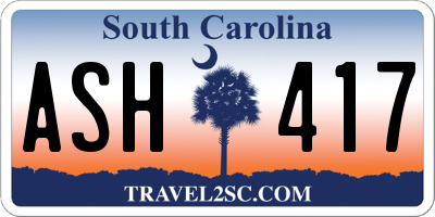 SC license plate ASH417