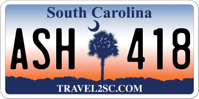 SC license plate ASH418