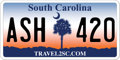 SC license plate ASH420