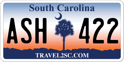 SC license plate ASH422