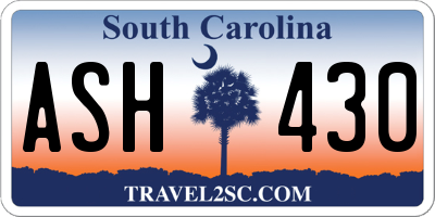 SC license plate ASH430