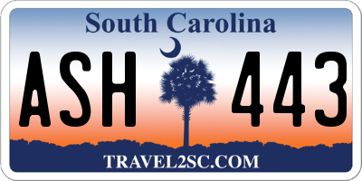 SC license plate ASH443