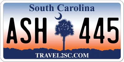 SC license plate ASH445