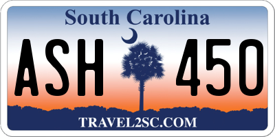 SC license plate ASH450