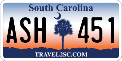 SC license plate ASH451