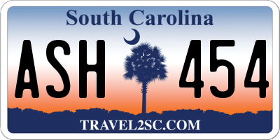 SC license plate ASH454