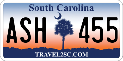 SC license plate ASH455