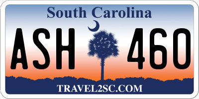 SC license plate ASH460