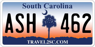 SC license plate ASH462