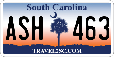 SC license plate ASH463