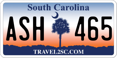 SC license plate ASH465