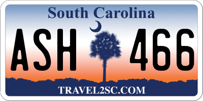 SC license plate ASH466