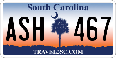 SC license plate ASH467