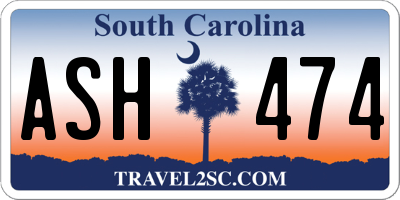 SC license plate ASH474