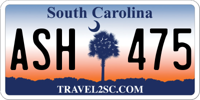 SC license plate ASH475