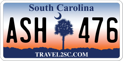 SC license plate ASH476